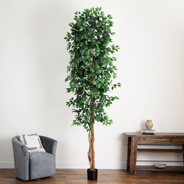 10’ Artificial Ficus Tree with Natural Trunk