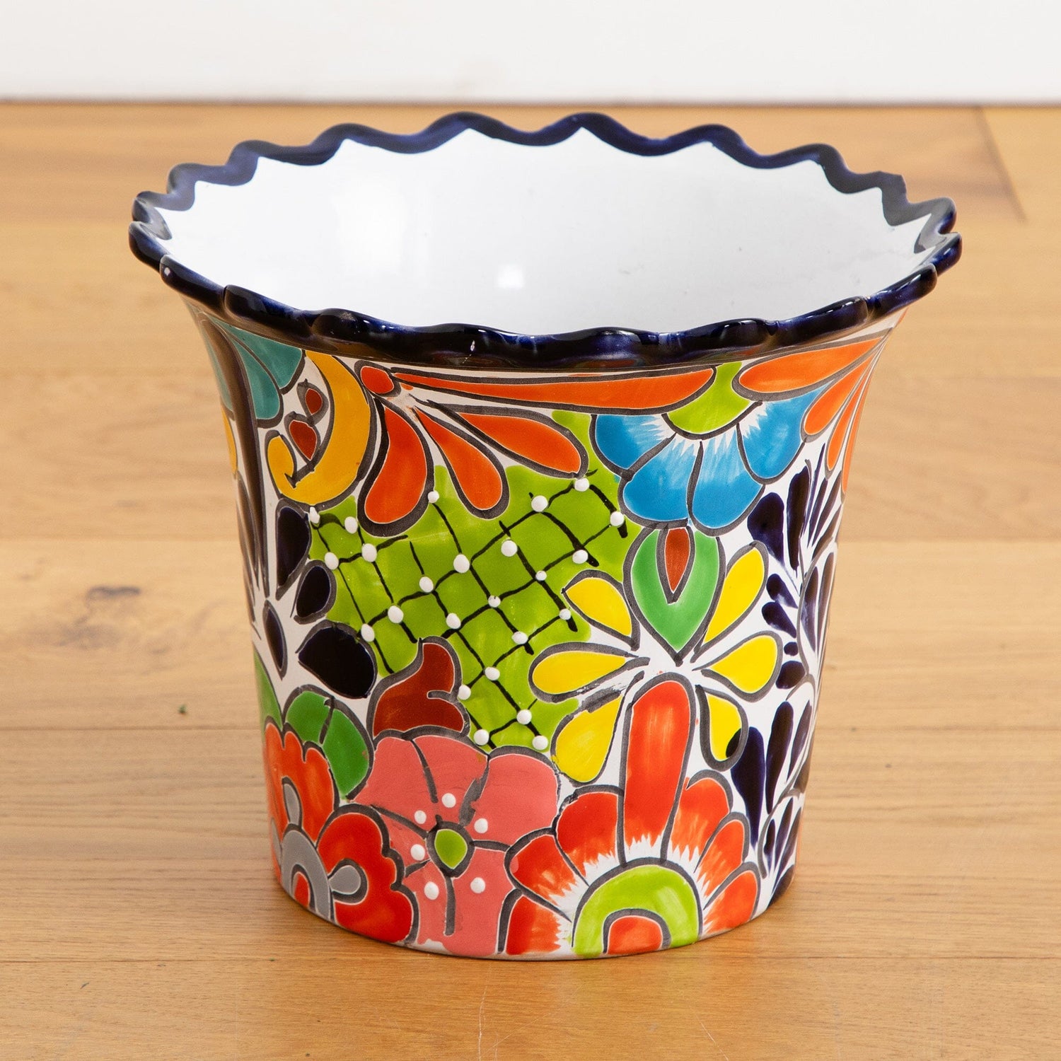 10" x 12" Handmade Mexican Talavera Ceramic Planter