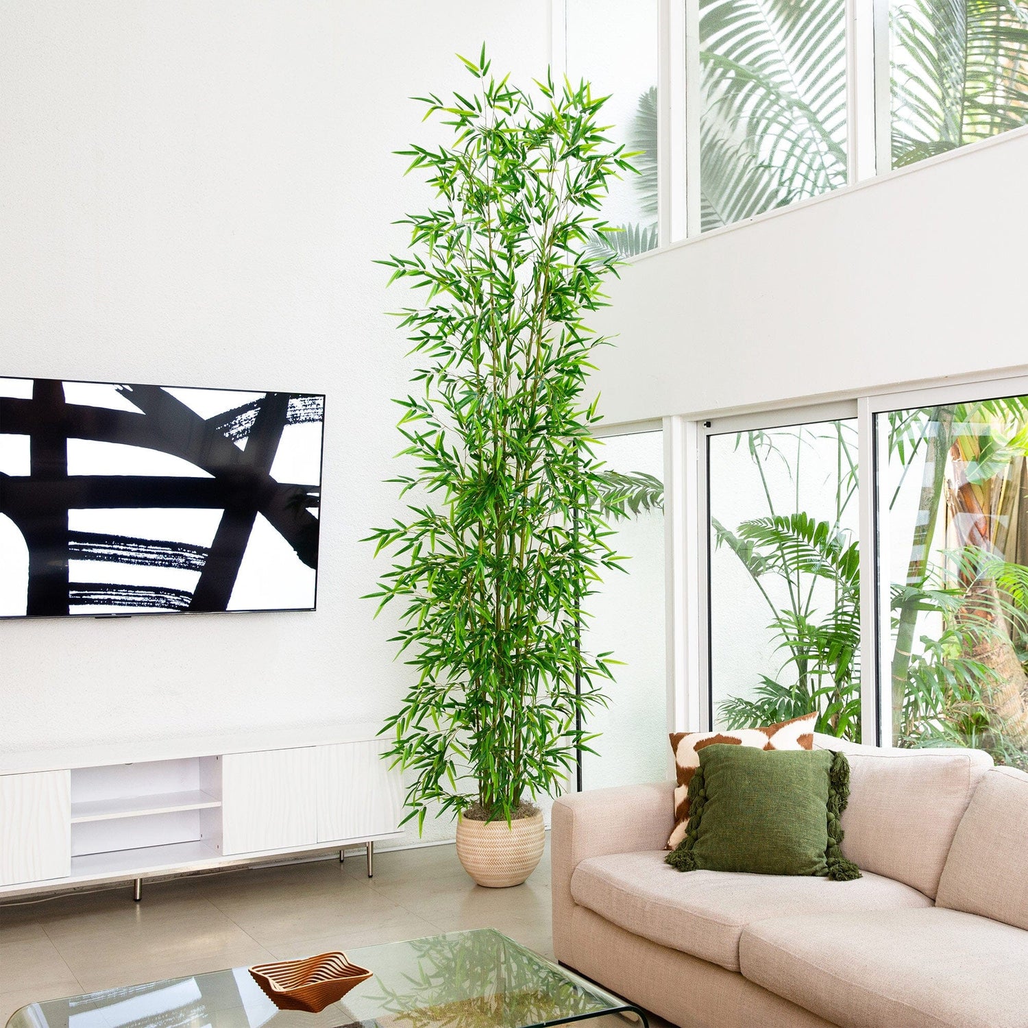 11’ Artificial Green Bamboo Tree