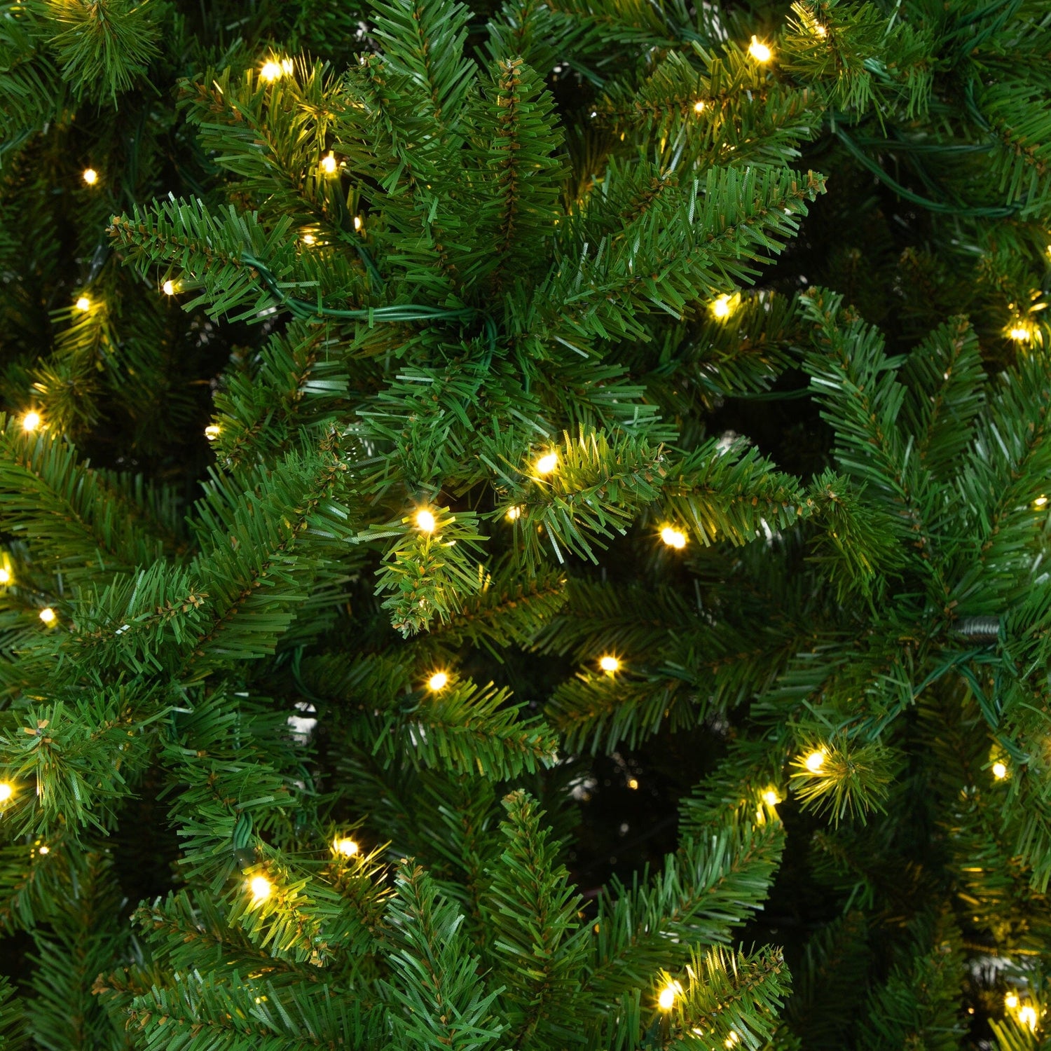 15’ Artificial Slim Green Mountain Pine Christmas Tree with 1900 Warm White LED Lights