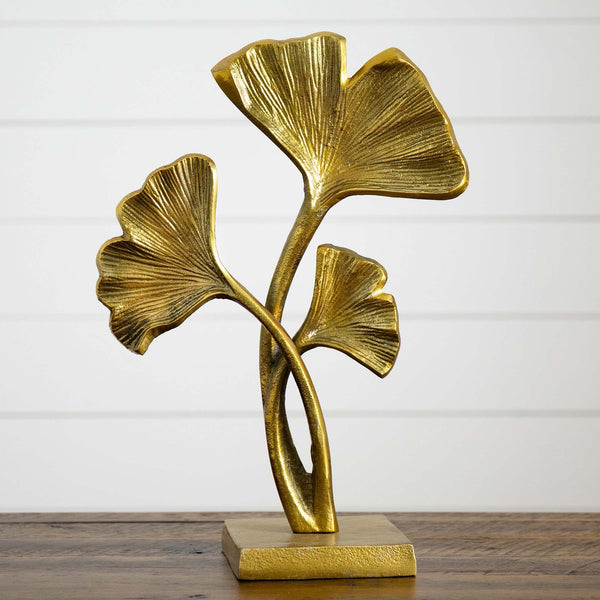 15" Gold Leaf Statue Decorative Accent