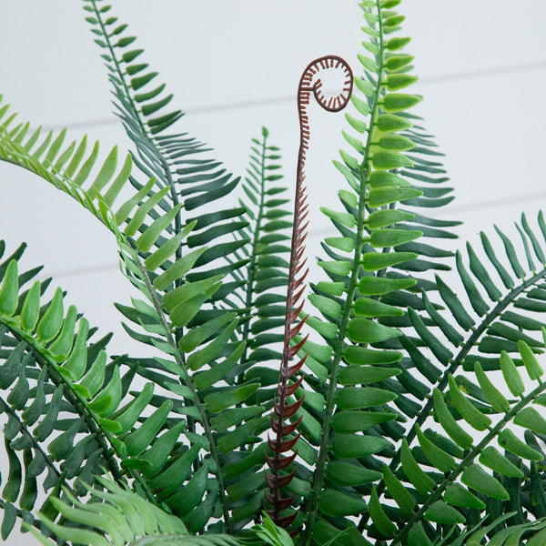 16” Artificial Boston Fern Plant in Decorative Cement Planter