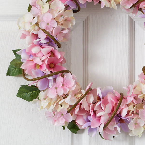 16” Hydrangea Artificial Wreath