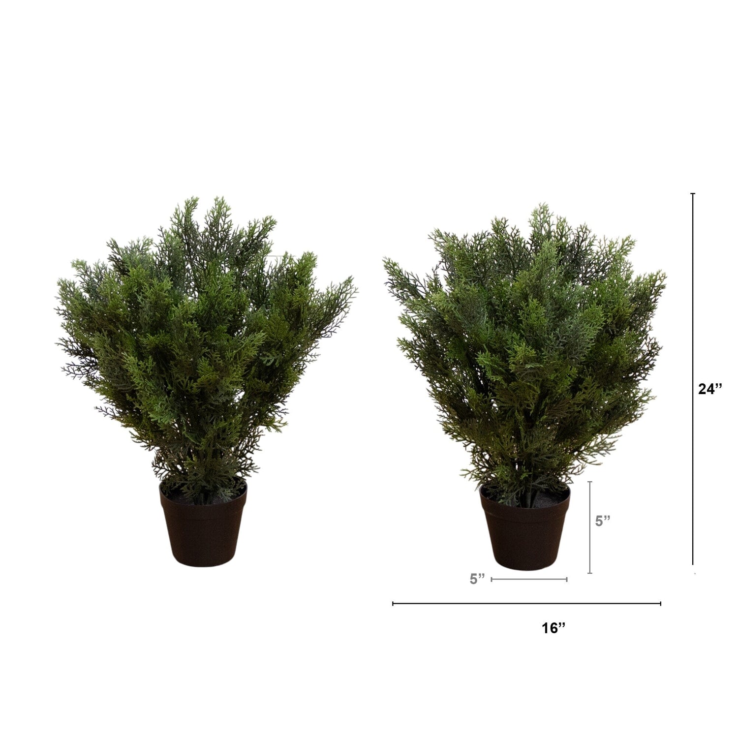 2’ Artificial Cedar Bush (Indoor/Outdoor) - Set of 2