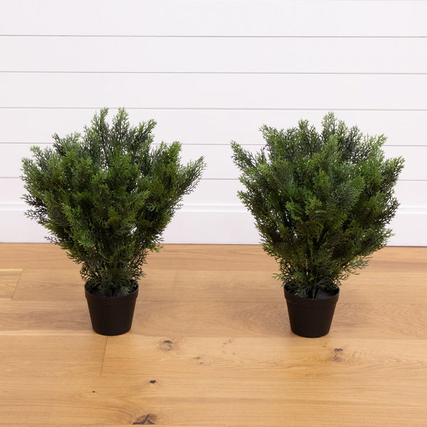 2’ Artificial Cedar Bush (Indoor/Outdoor) - Set of 2