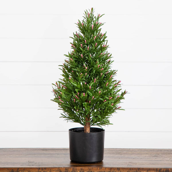 2' UV Resistant Artificial Rosemary Cone Topiary Tree (Indoor/Outdoor)