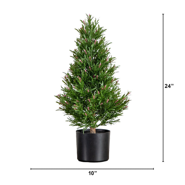 2' UV Resistant Artificial Rosemary Cone Topiary Tree (Indoor/Outdoor)