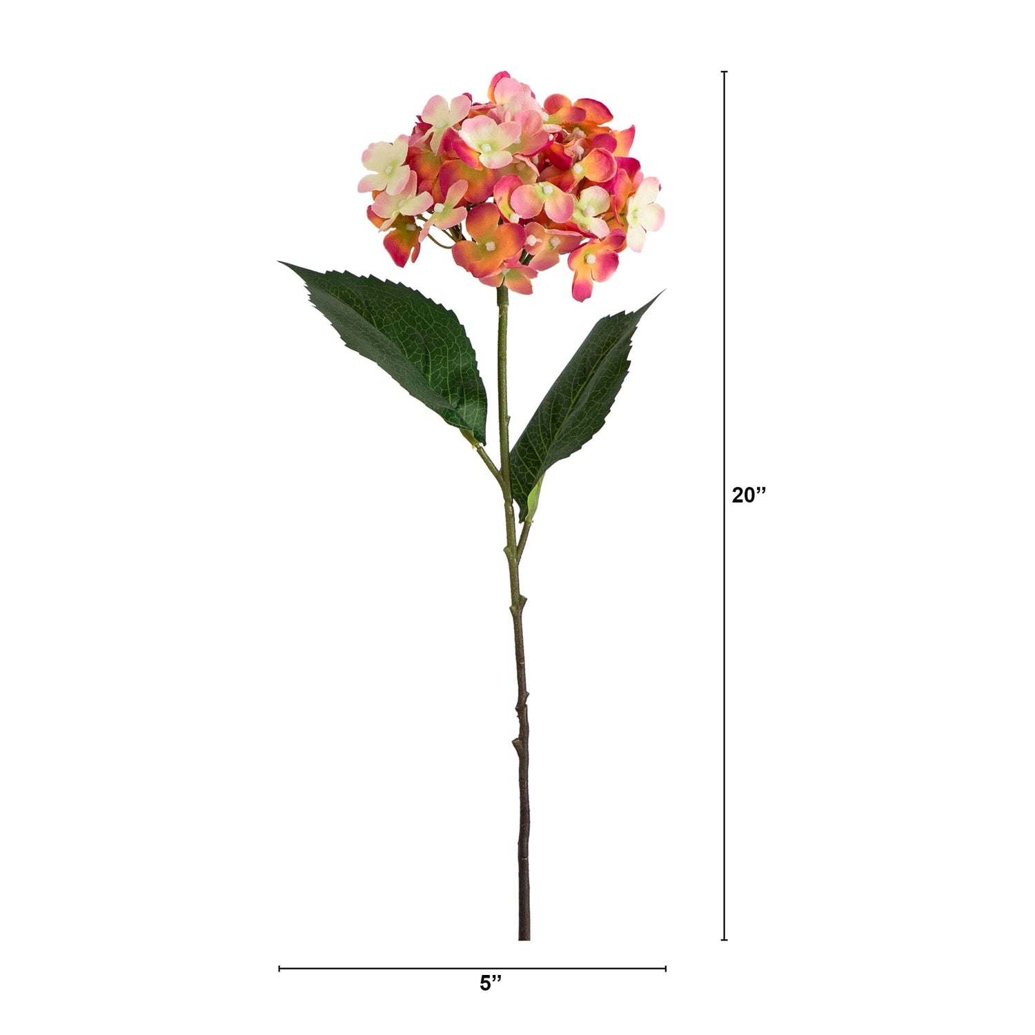 20" Artificial Hydrangea Flower Stems- Set of 3