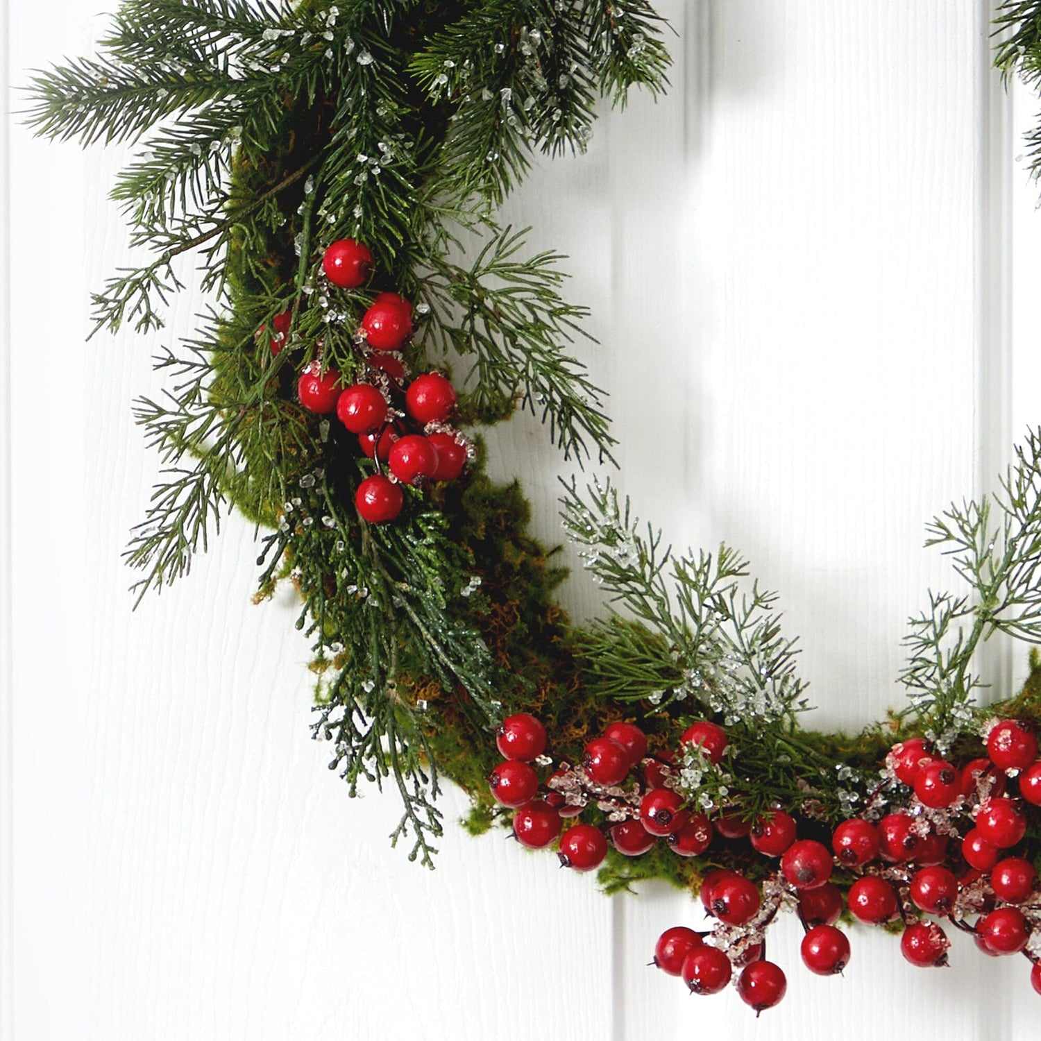 20” Iced Pine and Berries Artificial Christmas Wreath