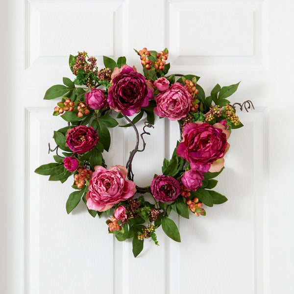 20'' Peony & Berry Wreath