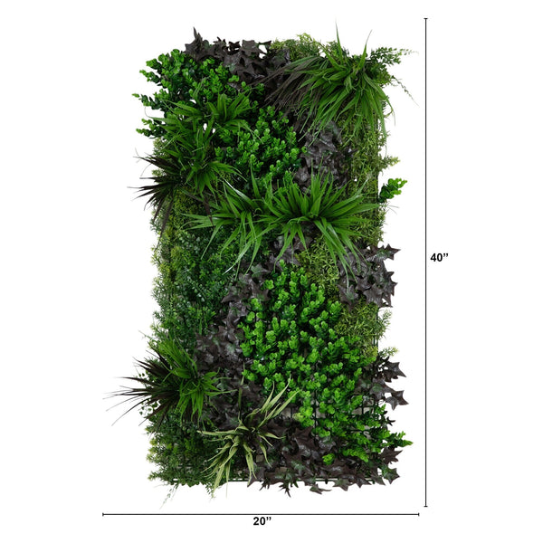 20” x 40” UV Resistant Borneo Jungle Artificial Living Wall Panel (Indoor/Outdoor)