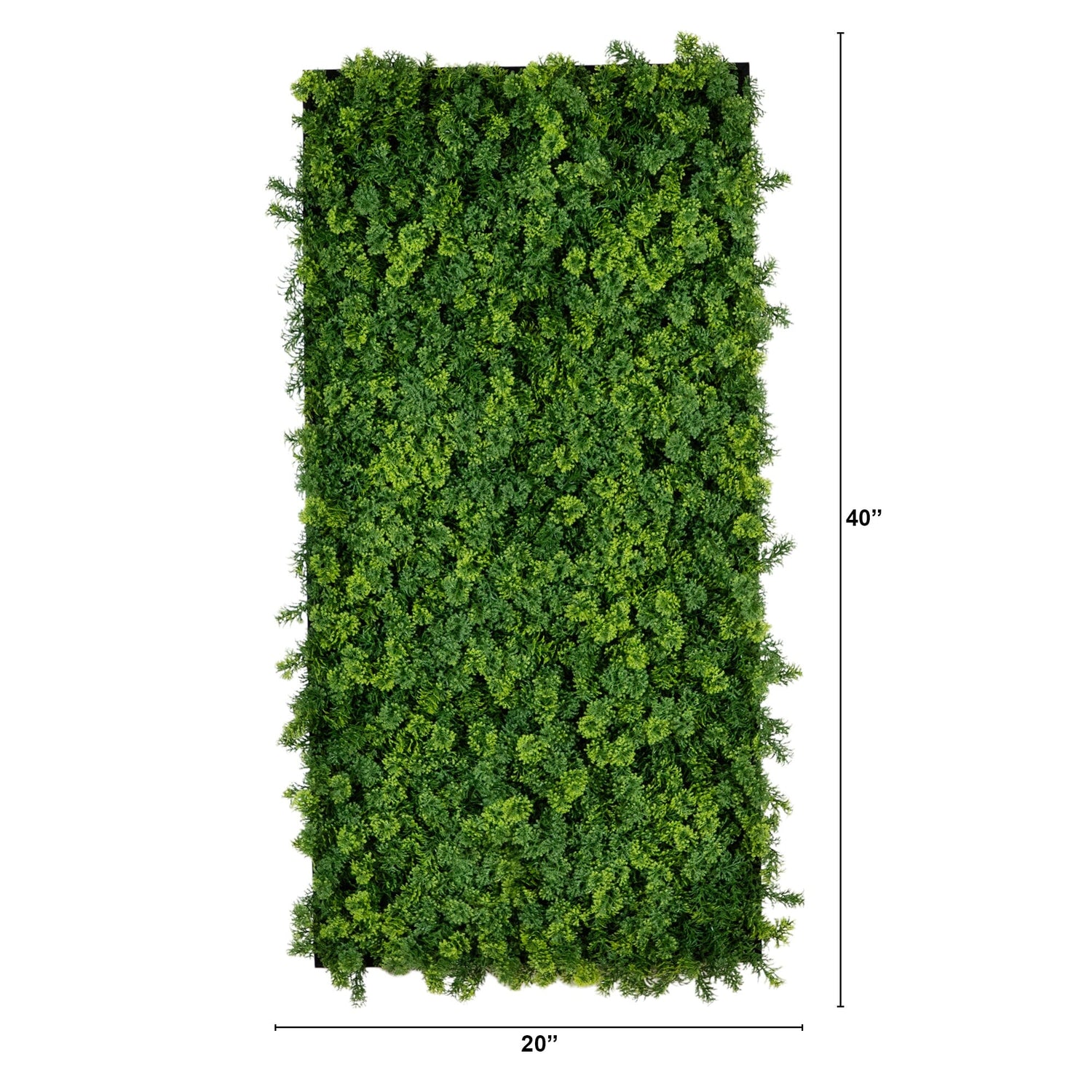 20” x 40” UV Resistant Irish Green Meadow Artificial Living Wall Art Panel in Black Aluminum