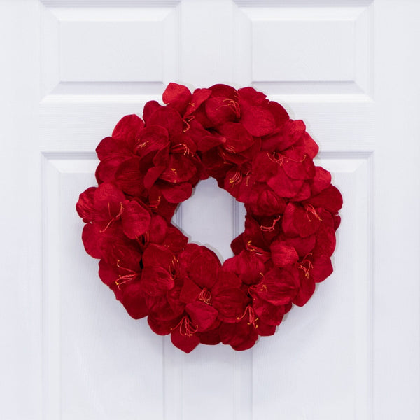 22” Artificial Amaryllis Wreath