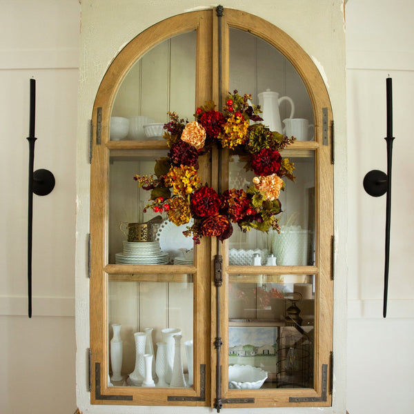 22" Autumn Hydrangea Peony Wreath"