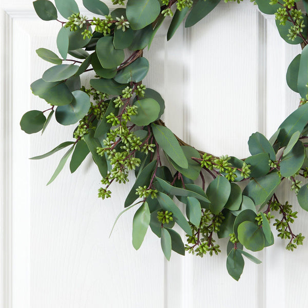 22” Eucalyptus and Berry Artificial Wreath