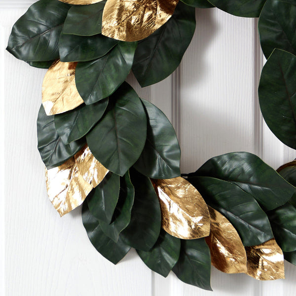 22” Golden Leaf Magnolia Wreath