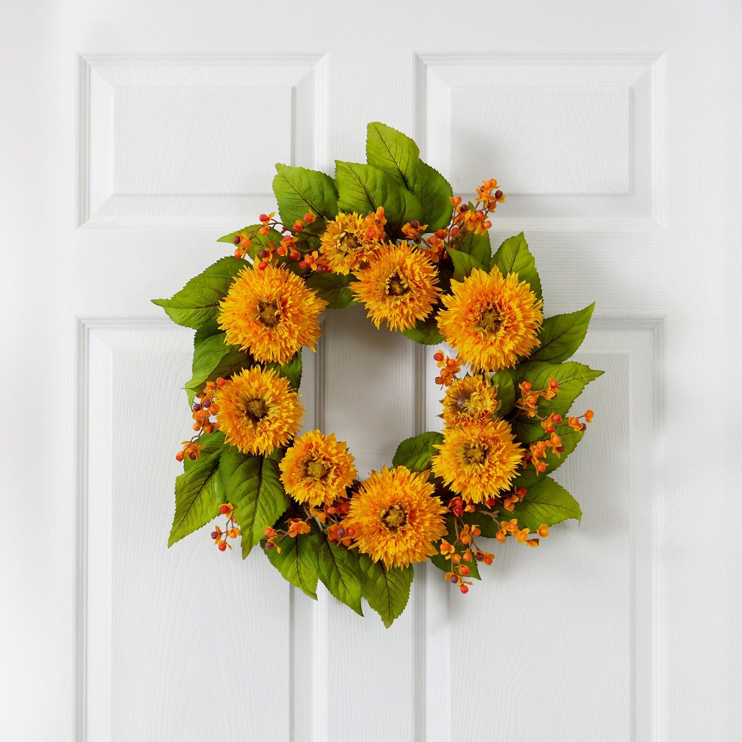 22" Golden Sunflower Wreath"