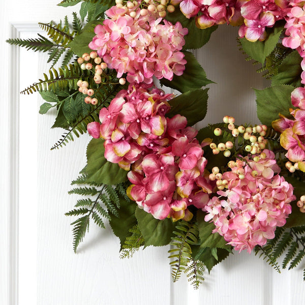 24” Artificial Hydrangea Berry Wreath