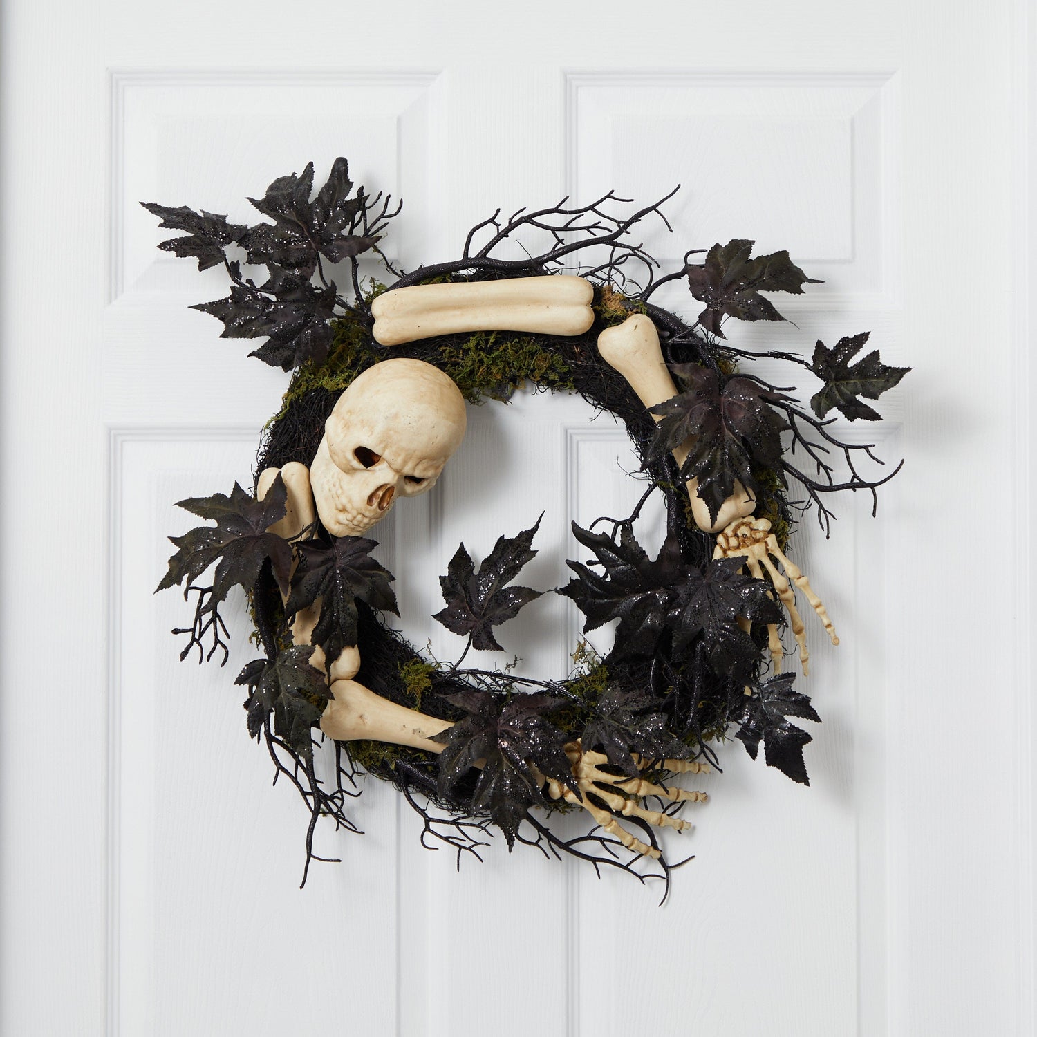 24" Halloween Skull and Bones Wreath"