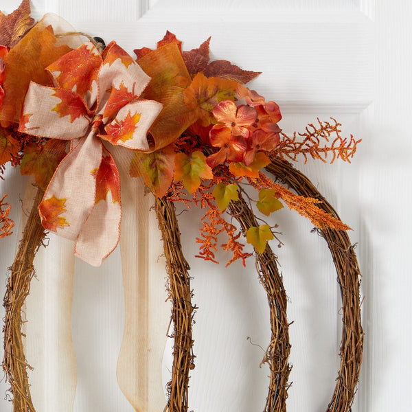 26” Autumn Pumpkin Artificial Vine Fall Wreath