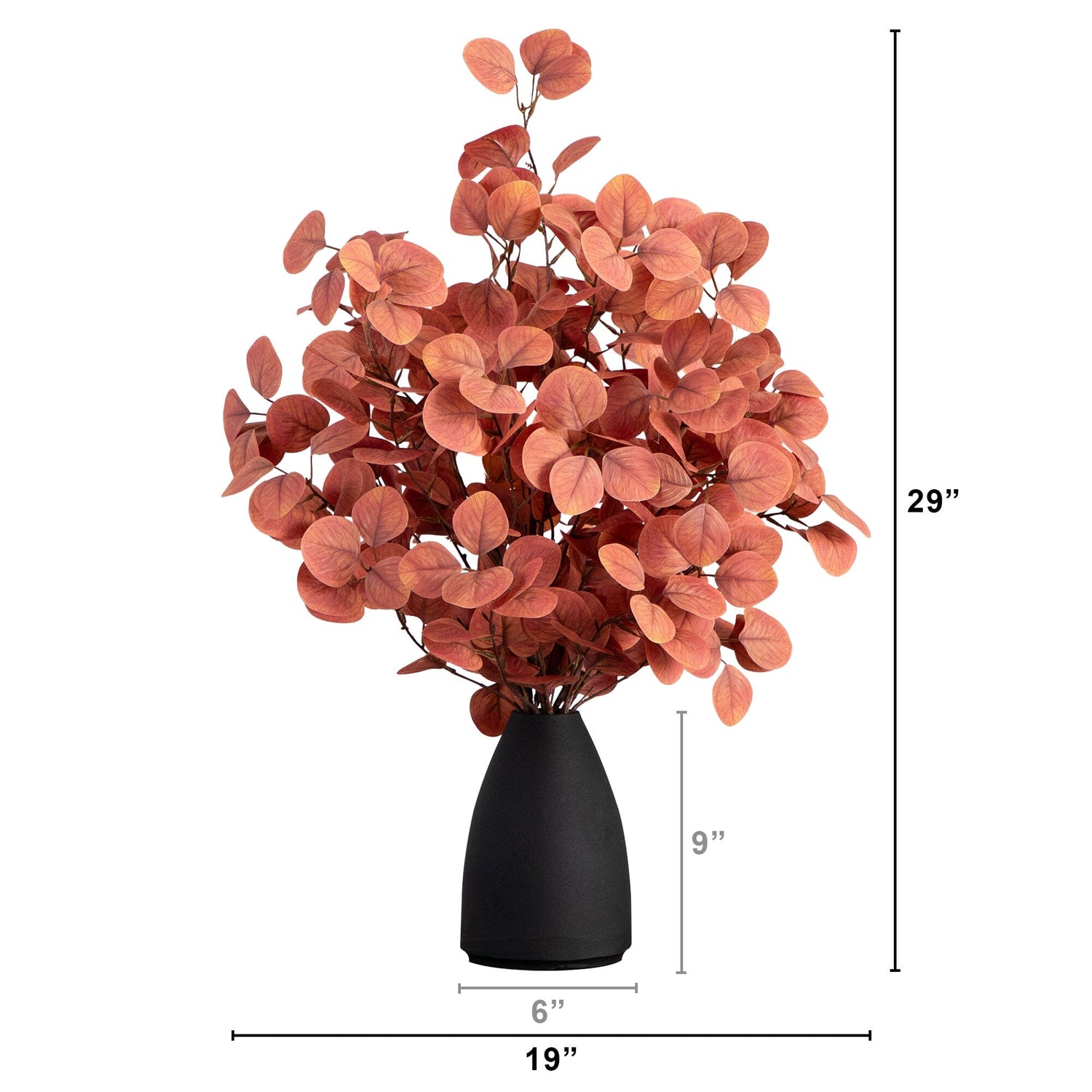 29” Autumn Eucalyptus Artificial Fall Arrangement in Black Vase