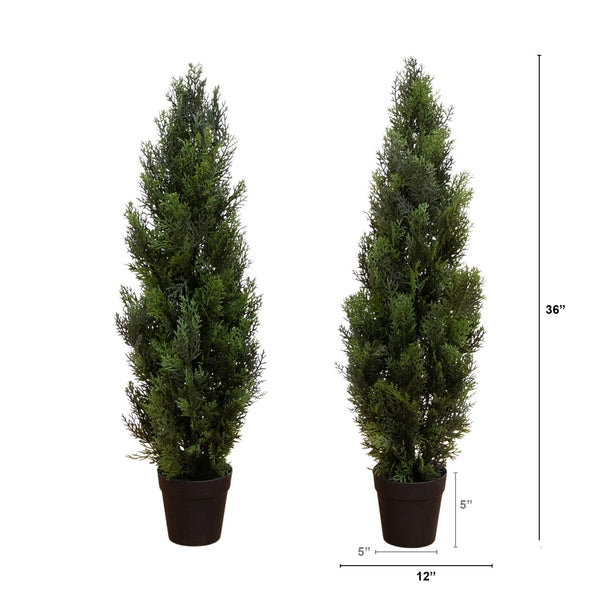 3’ Mini Cedar Pine Tree (Indoor/Outdoor) - Set of 2