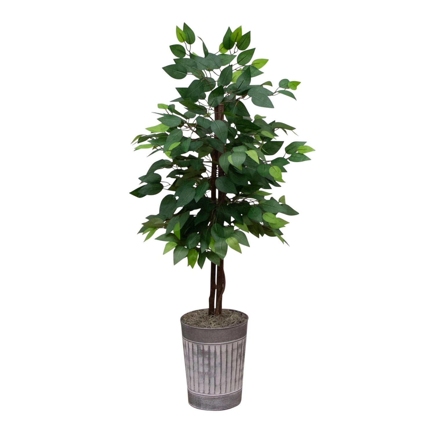 3’ Artificial Double Trunk Ficus Tree in Metal Planter