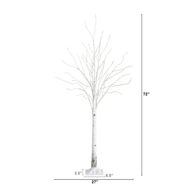 3’ Pre-Lit Artificial White Birch Tree with 92  Warm White LED Lights