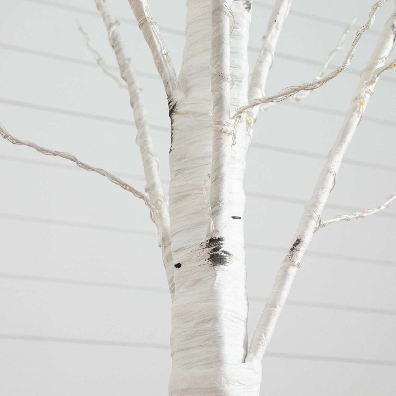 3’ Pre-Lit Artificial White Birch Tree with 92  Warm White LED Lights