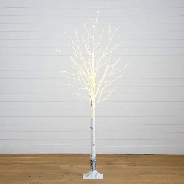 3’ Pre-Lit Artificial White Birch Tree with 92  Warm White LED Lights