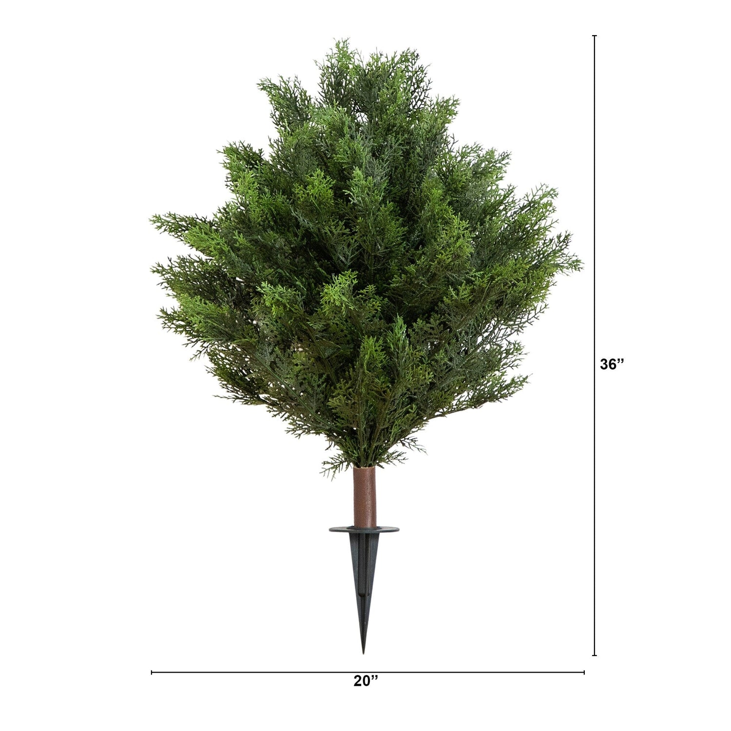 3' UV Resistant Artificial Cedar Bush with Integrated Ground Stake (Indoor/Outdoor)