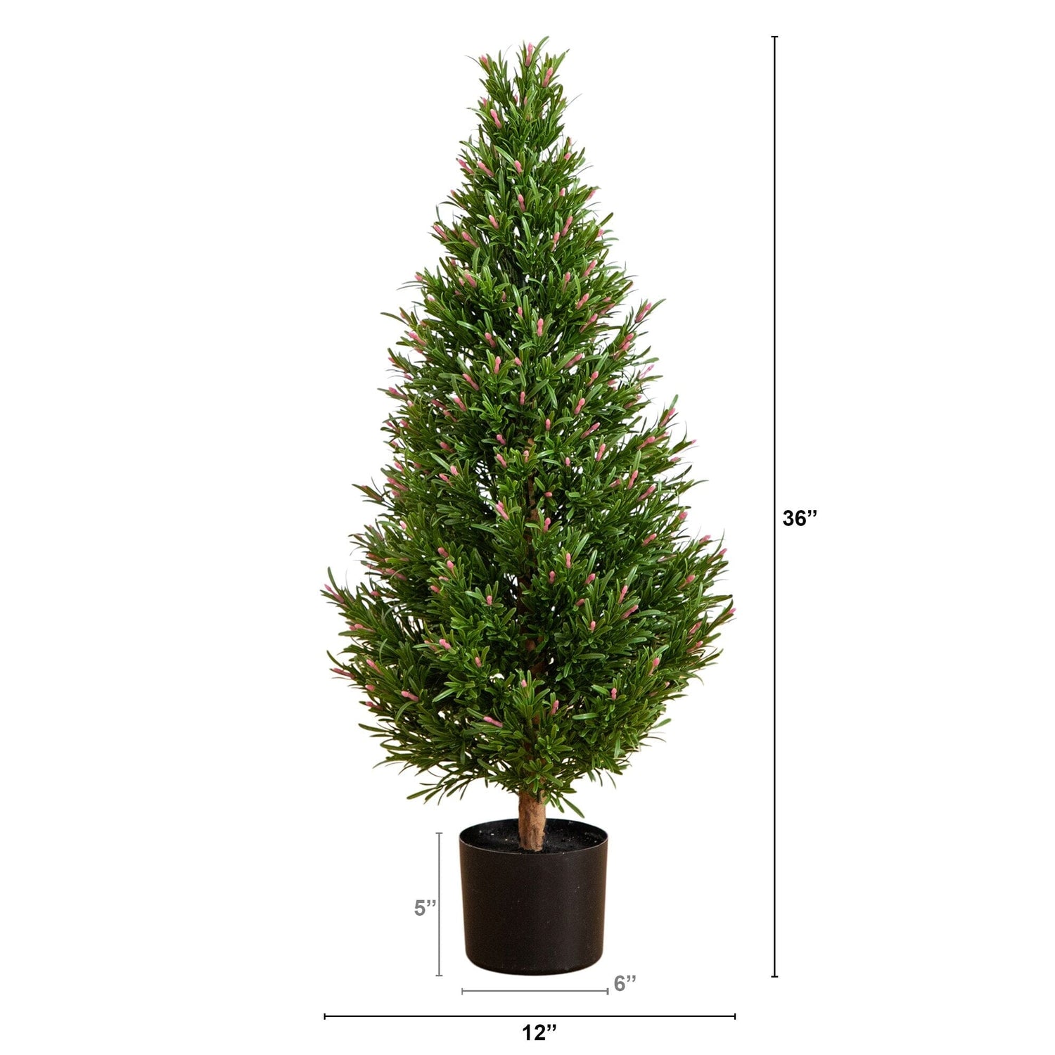 3' UV Resistant Artificial Rosemary Cone Topiary Tree (Indoor/Outdoor)