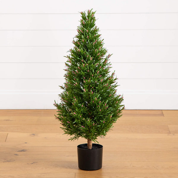 3' UV Resistant Artificial Rosemary Cone Topiary Tree (Indoor/Outdoor)