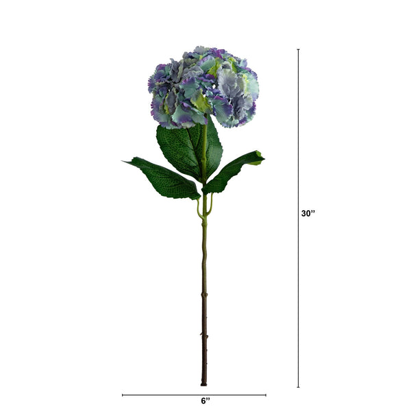 30" Artificial Hydrangea Flower Stems- Set of 3