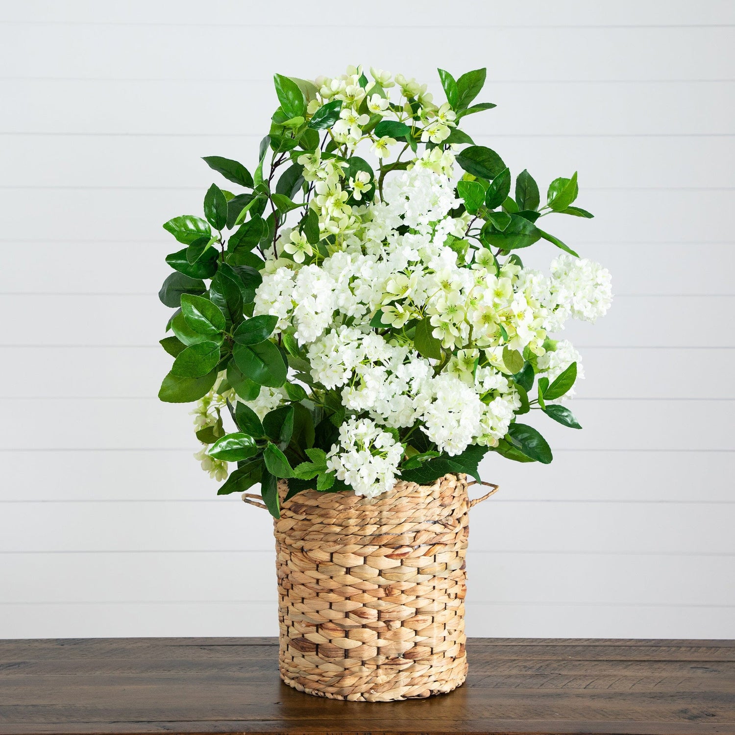 31” Artificial Mixed Flower Arrangement in Hyacinth Weave Basket