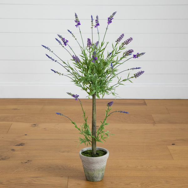 34” Lavender Topiary Artificial Tree