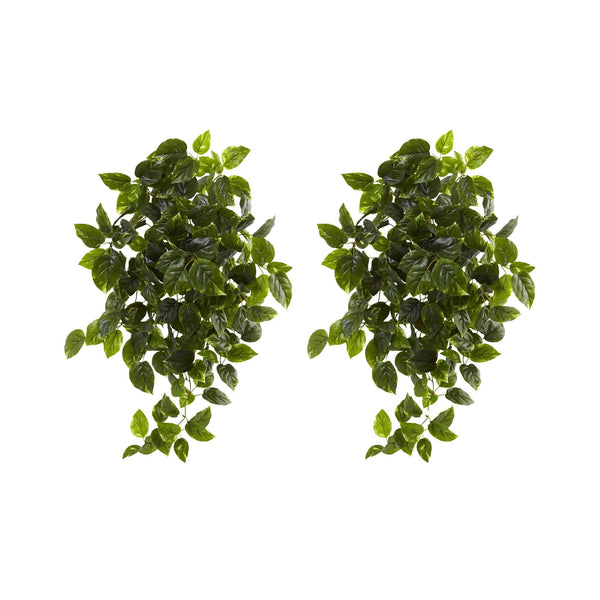 36” UV Resistant Artificial Pothos Hanging Plant (Indoor/Outdoor) - Set of 2