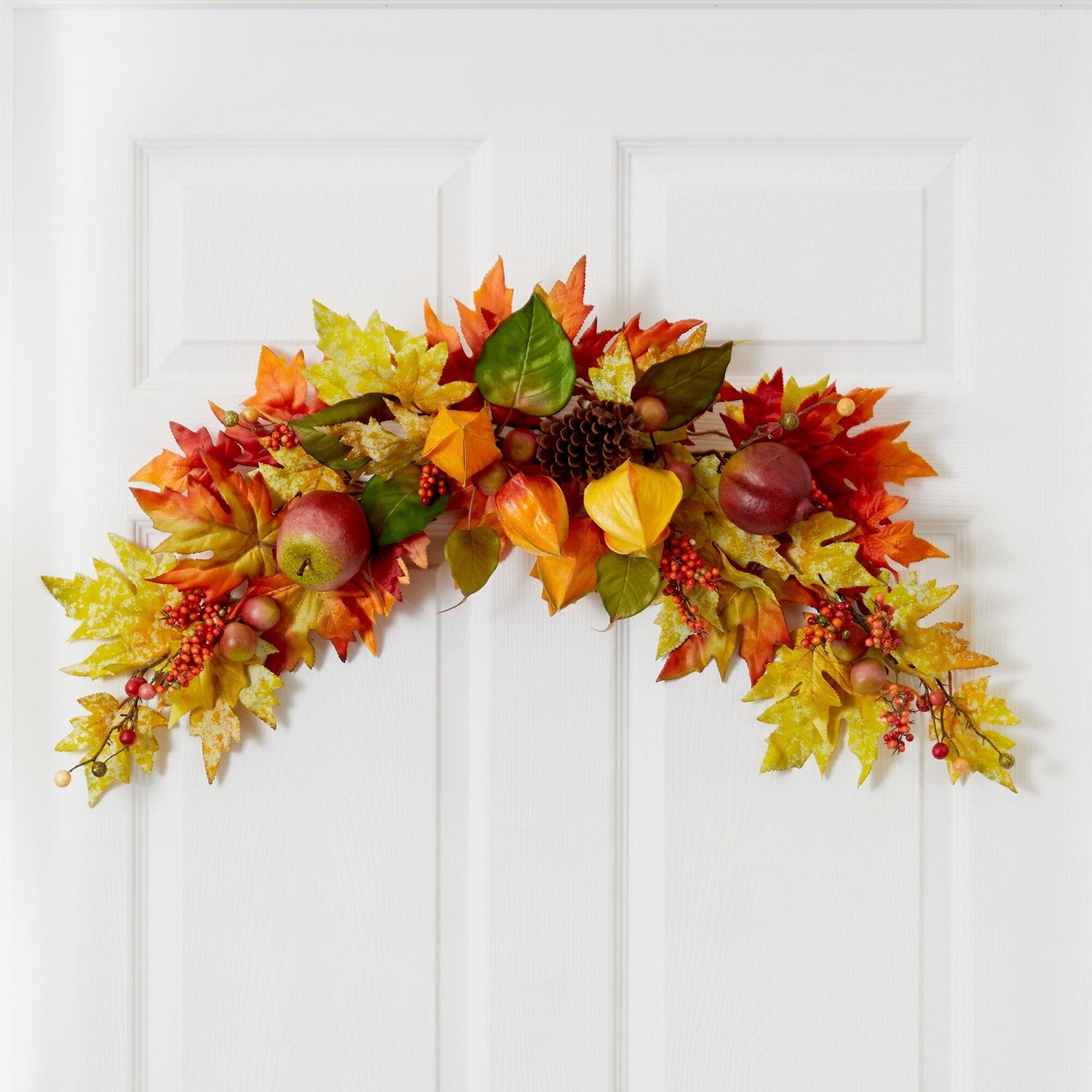 38” Autumn Maple Leaf Berry Artificial Swag