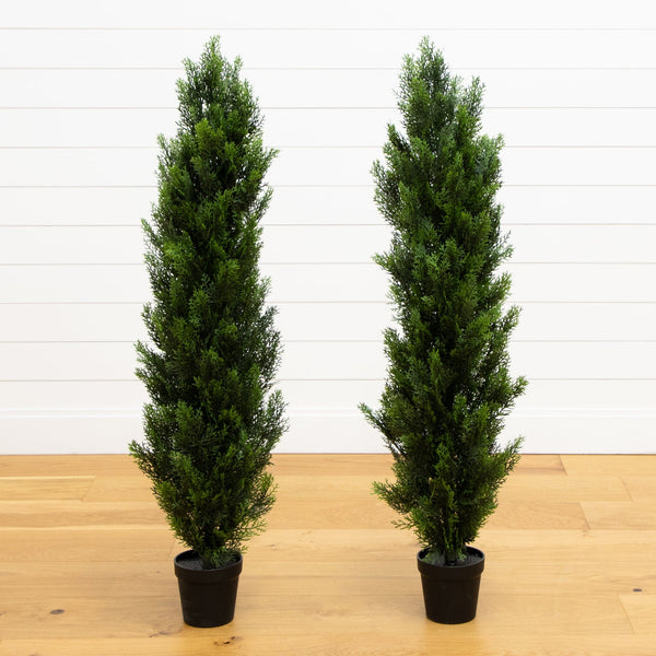 4’ Artificial Cedar Tree UV Resistant (Indoor/Outdoor) - Set of 2