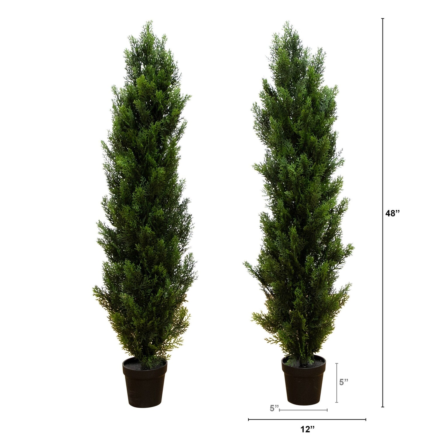 4’ Artificial Cedar Tree UV Resistant (Indoor/Outdoor) - Set of 2