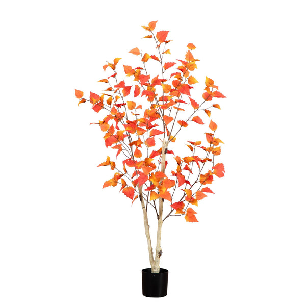 4’ Autumn Birch Artificial Fall Tree