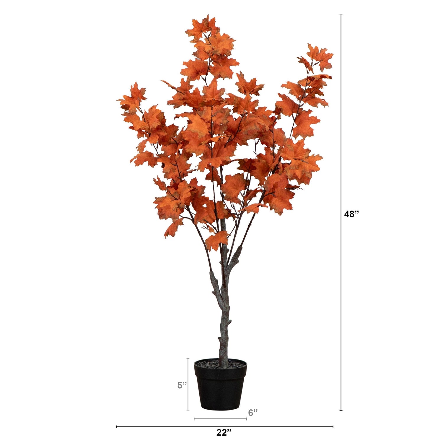 4’ Autumn Smoky Maple Artificial Fall Tree