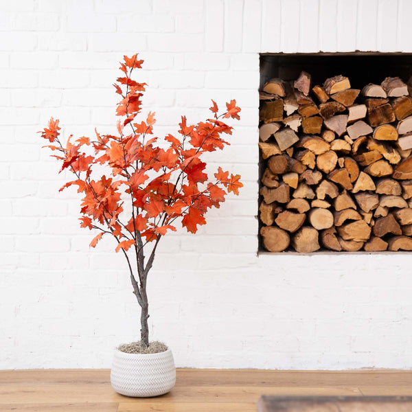 4’ Autumn Smoky Maple Artificial Fall Tree