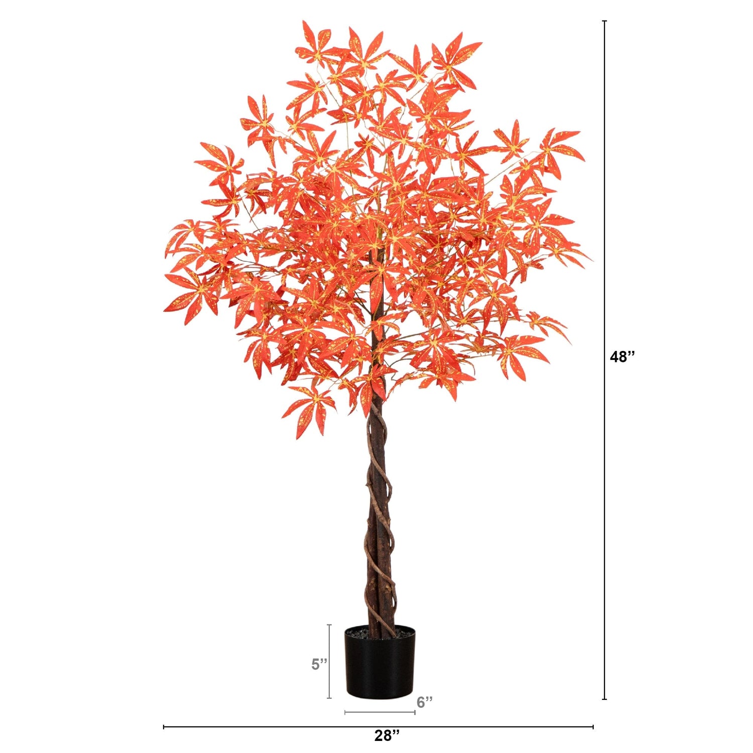 4’ Autumn Vibrant Maple Artificial Fall Tree