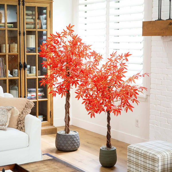 4’ Autumn Vibrant Maple Artificial Fall Tree