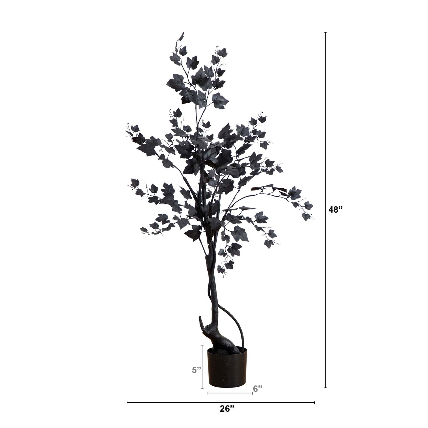 4’ Halloween Black Maple Artificial Fall Tree