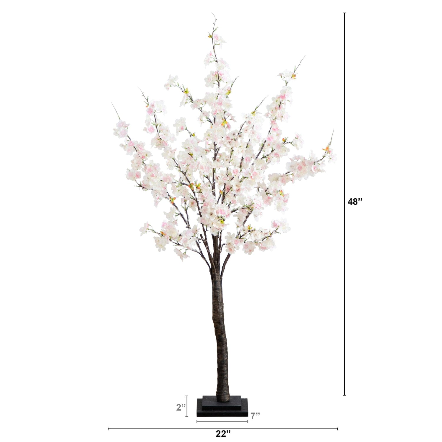 4’ Lighted Artificial Cherry Blossom Tree with 210 Warm White LED Lights