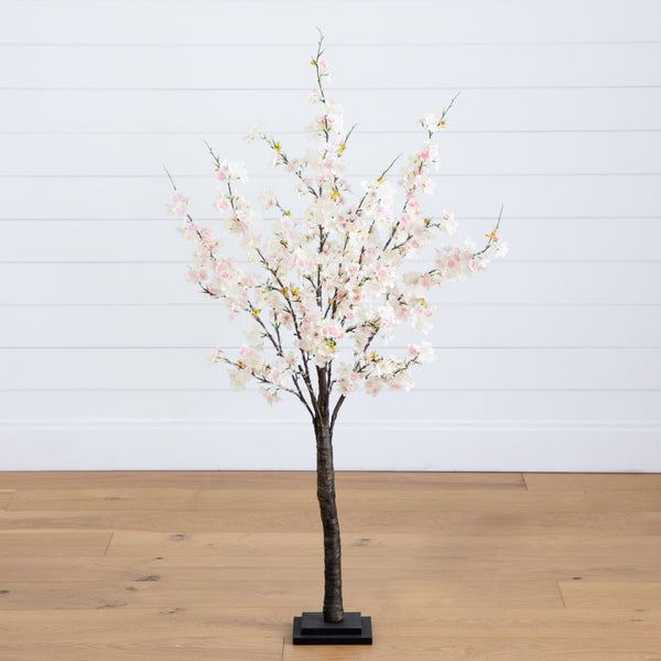 4’ Lighted Artificial Cherry Blossom Tree with 210 Warm White LED Lights