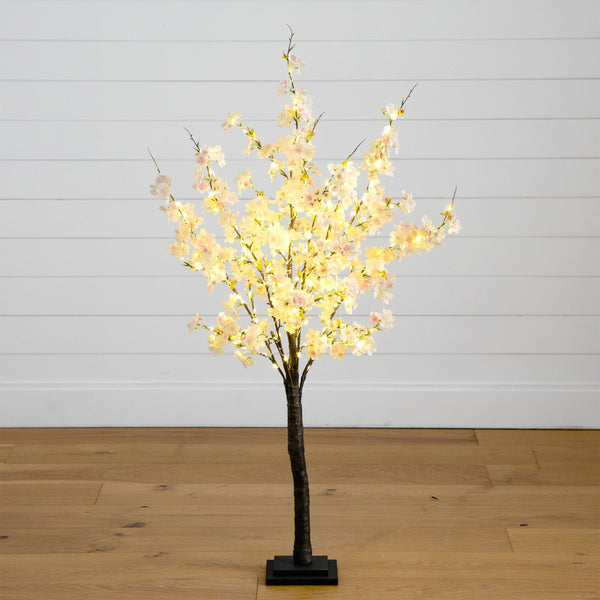 4’ Lighted Artificial Cherry Blossom Tree with 210 Warm White LED Lights