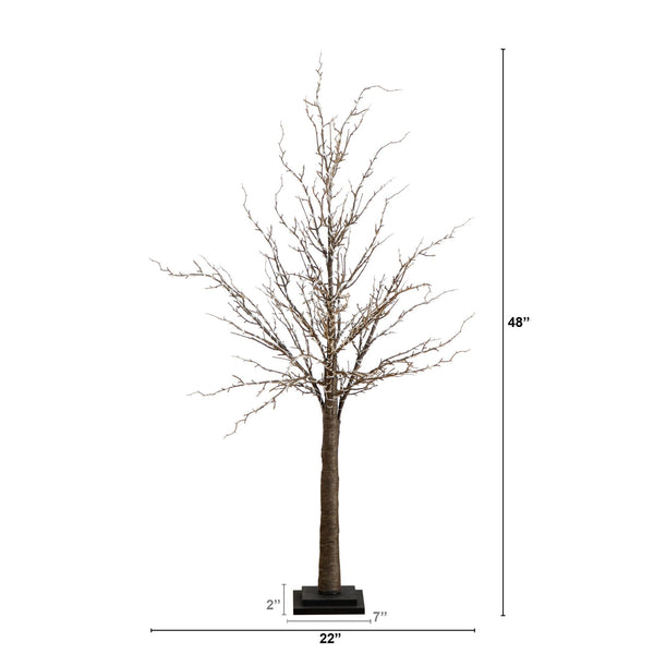 4’ Pre-Lit Artificial Trig Tree with 240 Warm White LED Lights